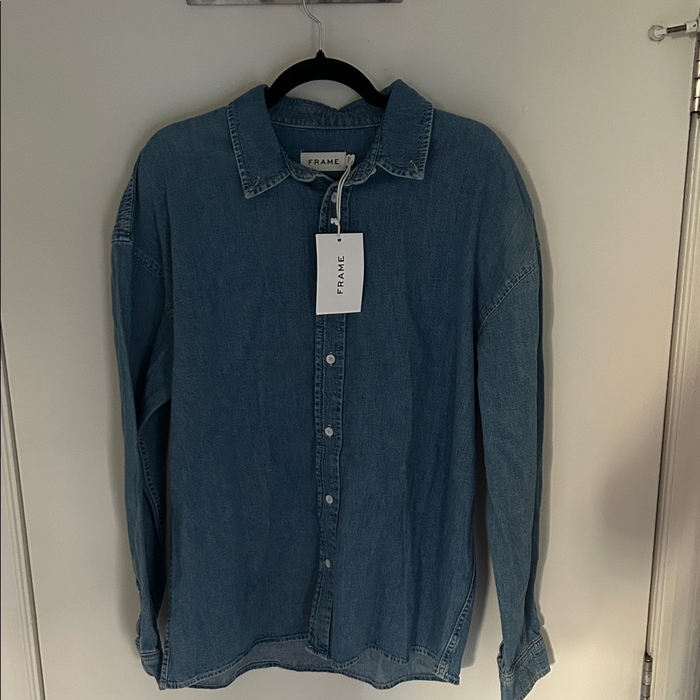 Frame Denim Blue Denim Button-Down Shirt